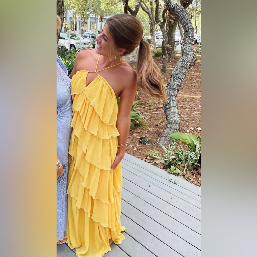 Ramy Brook Alora Yellow Tier Dress
